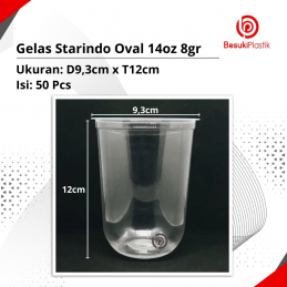 Gelas Starindo Oval 14oz 8gr