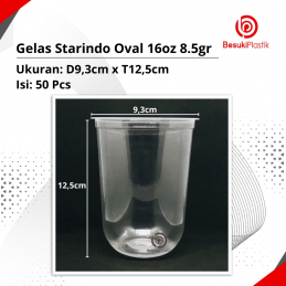Gelas Starindo Oval 16oz 8.5gr