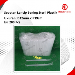 Sedotan Lancip Bening 12mm Steril Plastik