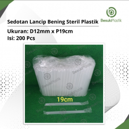 Sedotan Lancip Bening 12mm Steril Plastik (DUS)