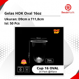 Gelas HOK Oval 16oz